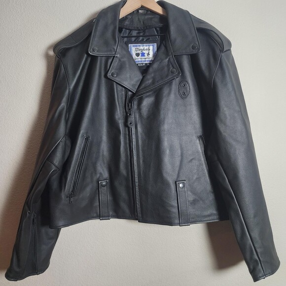 Taylor's Leatherwear Other - Taylor's Leatherwear Jacket Mens XL Black Leather Motorcycle Type 4473-Z